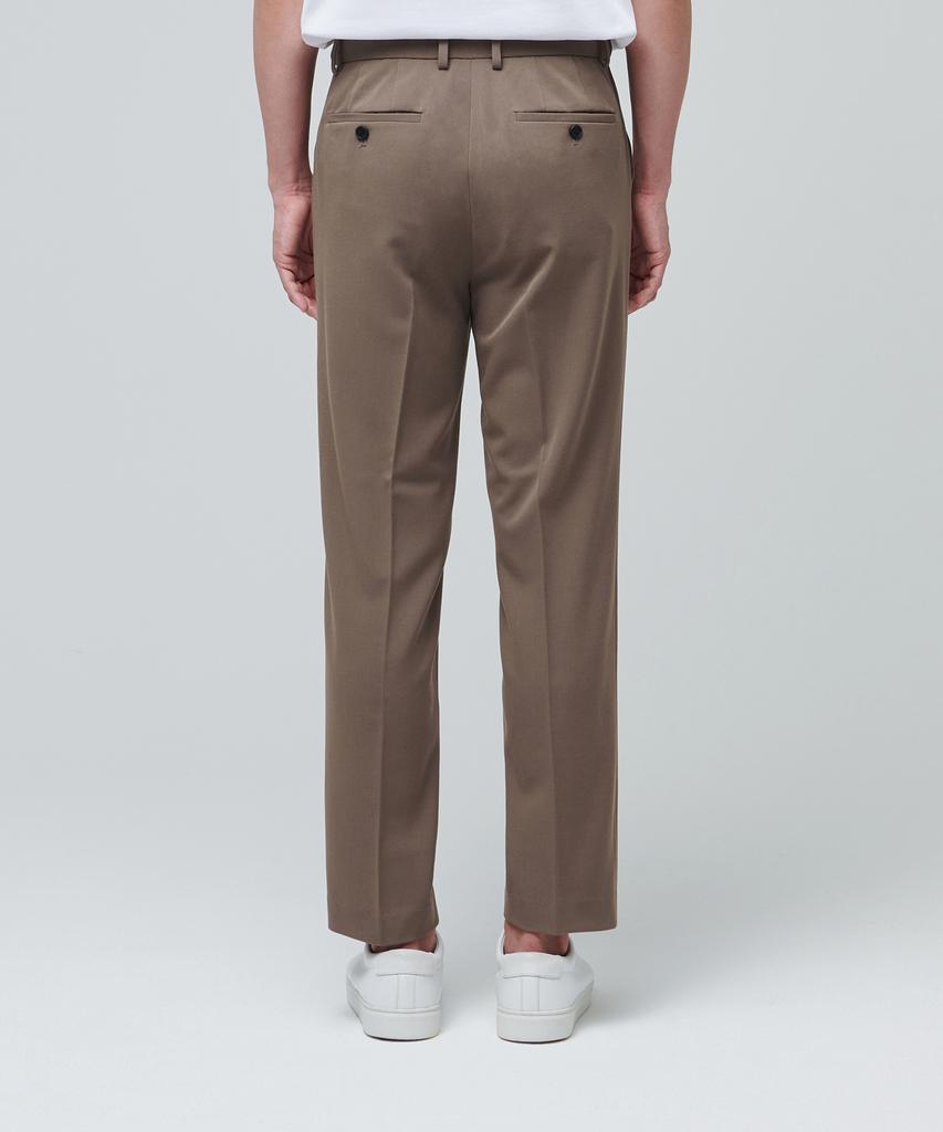 MUSINSA STANDARD Relaxed Tapered Hidden Banding Crop Slacks [Light Brown]