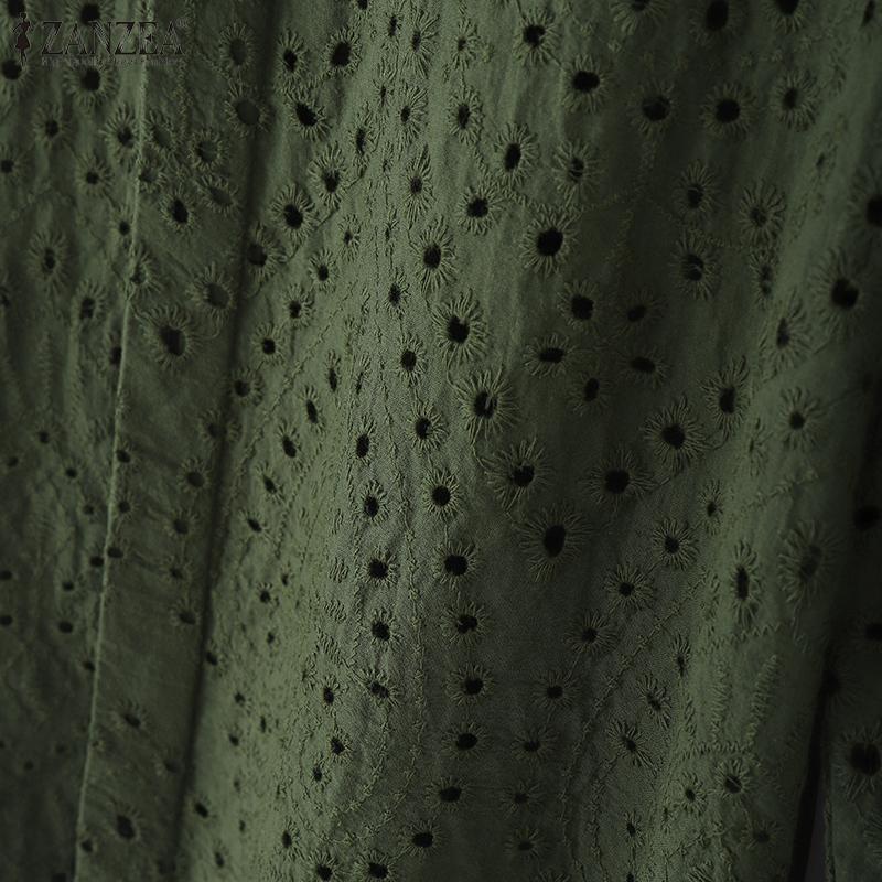 ZANZEA Женская летняя блузка с круглым вырезом и рукавом 3/4 из кружева Crochet в стиле пэчворк