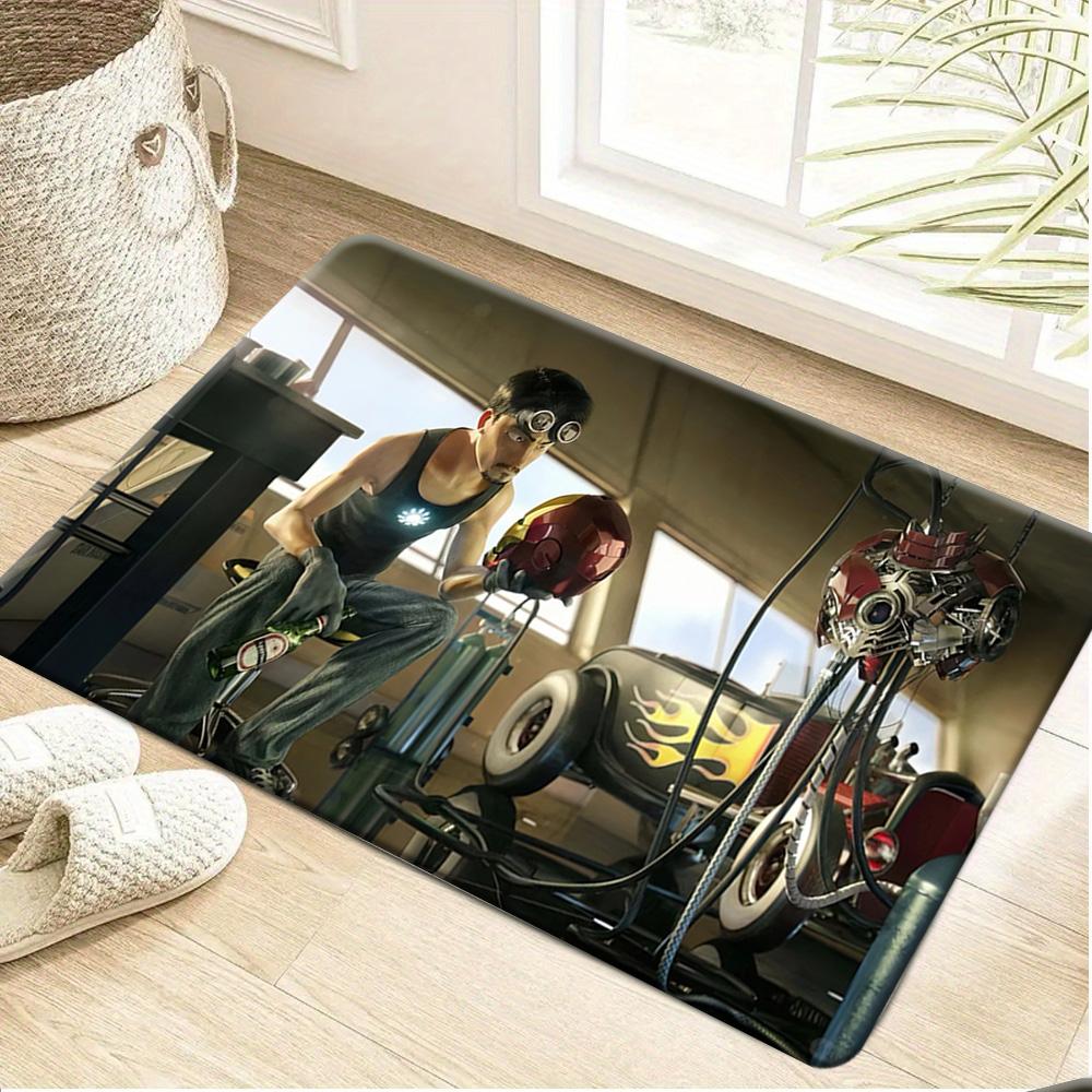 1pc Marvel 2D Flat Printing Deadpool Polyester Door Mat | Suitable for Home Entrances, Bedroom and Bathroom Doors, Easy-to-Cle