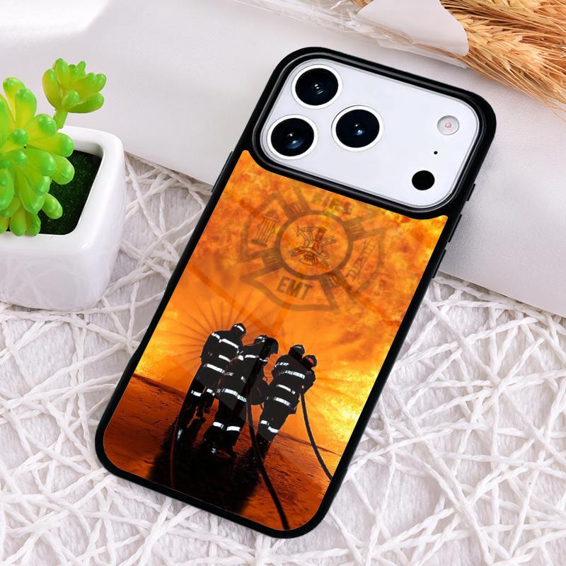 EMT Fireman Fire Rescue Phone Case for iPhone 17 Air 16 15 11 12 14 13 Pro Max Shockproof Cover