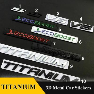 3D металлическая титановая эмблема V6 S на задний багажник автомобиля, хромированные наклейки-наклейки для значков, наклейки для F/ord M/ondeo T/aurus E/cosport K/uga E/dge E/xplorer и т. д.