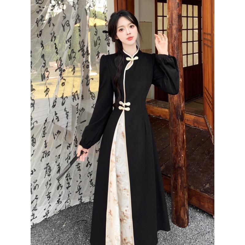 Chinese Style Retro Cheongsam Chinese Oversized Dress Long Qipao