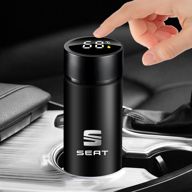 500ml Smart Thermo Mug Filter Coffee Drink Flask Temperature Display for SEAT Leon FR 5 6 MII Altea 5F Ibiza Toledo Cordoba Alhambra MK3
