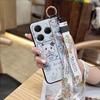 Wrist Strap Kickstand Phone Case For Tecno Spark20 Pro/KJ6 Durable Cute Silicone Anti-dust Back Cover Lanyard Soft Case