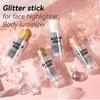 Glitter Roll On Highlighter and Bronzer Stick for Face and Body Sparkling Shimmer Makeup Powder Ideal for Festival Party Daily Use