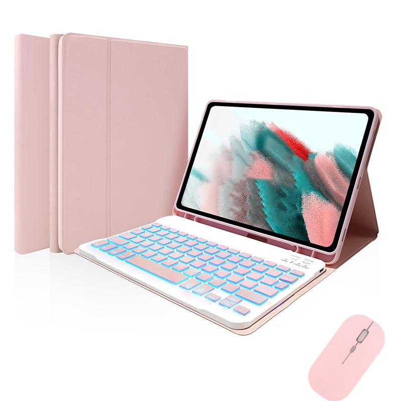 Защитный чехол для iPad 11-го поколения со съемной светящейся Bluetooth-клавиатурой A16, магнитным слотом для стилуса 10,9", кожаной обложкой