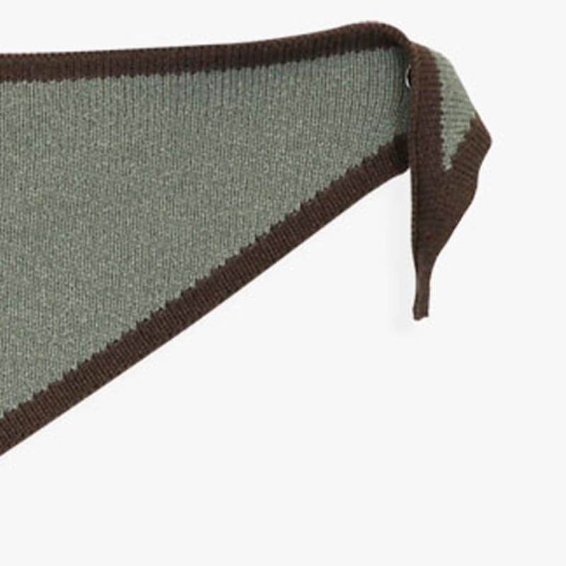 Healiote ШАРФ ВЯЗАНЫЙ С ПЕТЛЯМИ-ПУГОВИЦАМИ_ЗЕЛЕНЫЙ