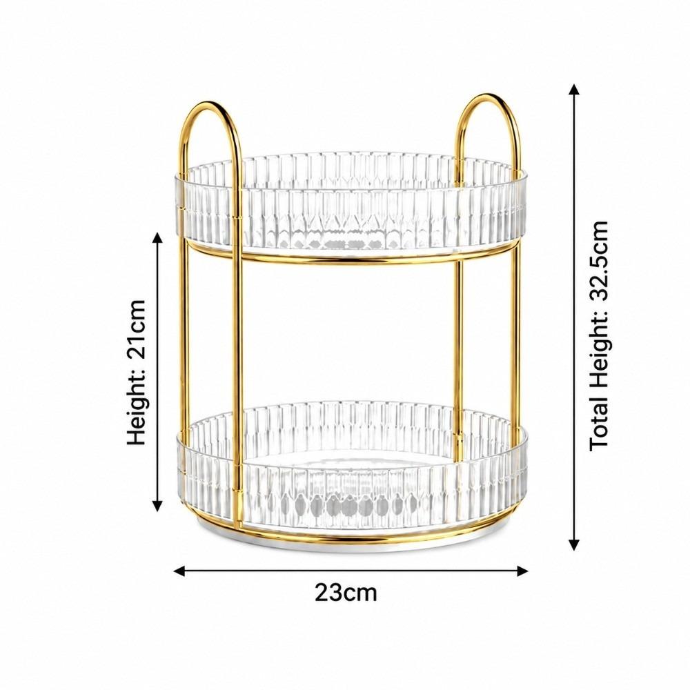 Round Rotating Storage Shelf Multi Tier Skincare Organizer Storage Shelf Makeup Skincare Storage