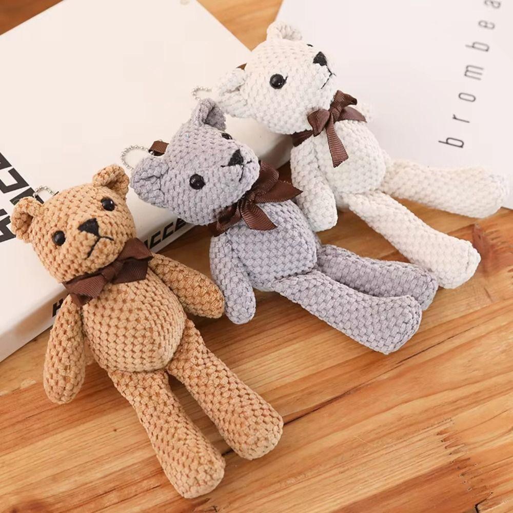 Soft Stuffed Mini Bear Dolls Creative Design Bear Plush Toy Pineapple Bear Plush Toys Key Pendant