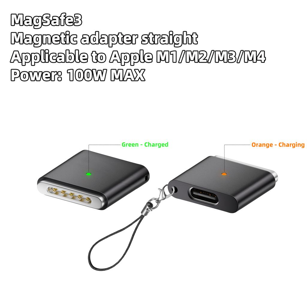 Type-C Female To Magsaf3 Magnetic Fast Charging Adapter 100W USB C To Magsaf3 Converter for Macbook Air/Pro M1/M2/M3/M4