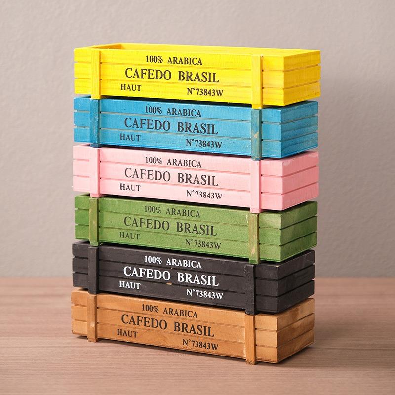 1 шт. Винтажный деревянный суккулентный горшок, балконный горшок для растений, прямоугольный ящик, цельный деревянный суккулентный бонсай, деревянный ящик с отделениями