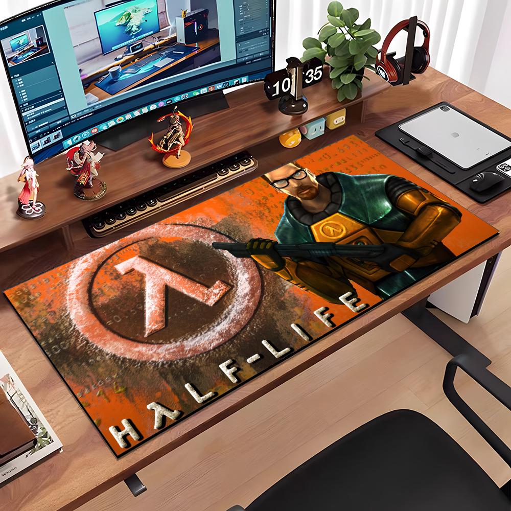 Большой коврик для мыши Half Life Большой противоскользящий резиновый игровой коврик для мыши Прочный настольный коврик Толстый шов по краю Подходит для офиса и игр