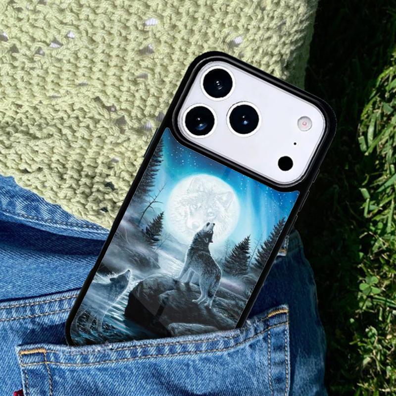 Чехол для телефона с волком для iPhone 17 AIR 16 Pro Max 15 14 Pro 11 12 13 Ударопрочный силиконовый чехол
