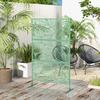 Metal Decorative Privacy Screen Outdoor Divider, Green Leaf