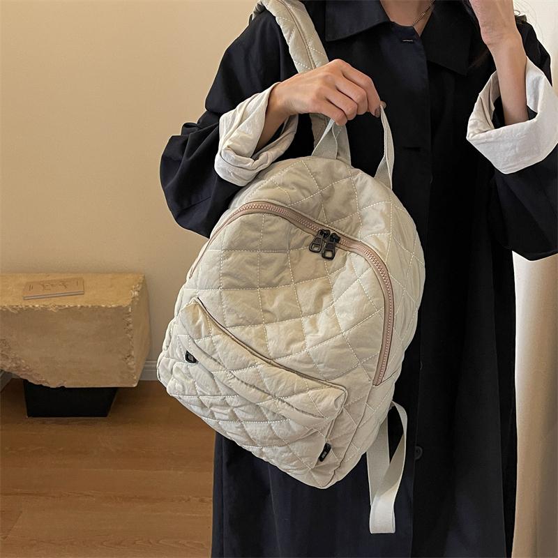 Женский рюкзак Студенческий школьный рюкзак с ромбами