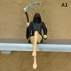 Gothic Death Sisters Figure Grim Reaper Bookshelf Sculpture 3D Printed Spooky Statues Holding Sickle Desktop Ornaments Halloween