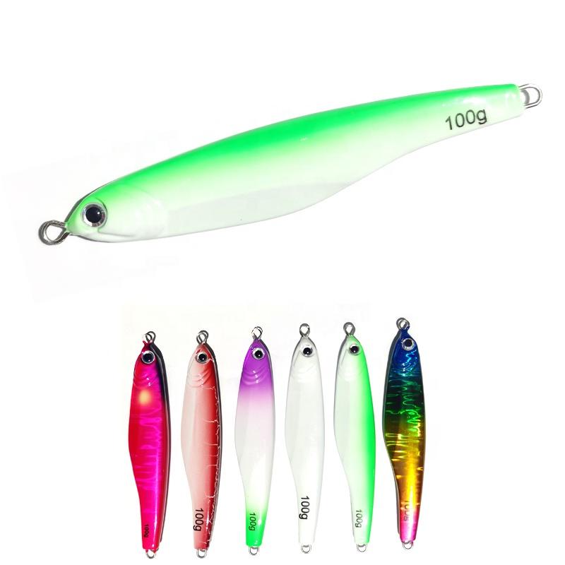 Howell 100g Speed Jigging Glow Lead Bait Hard Lure for Saltwater Bottom Fishing Lake and Metal Artificial for Fishers