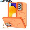 KEYSION Матовый чехол для телефона с покрытием Soft-touch и подставкой для линз, совместимый с MagSafe, для Samsung A52 A52S 5G, магнитный противоударный чехол для Galaxy A13 4G 5G