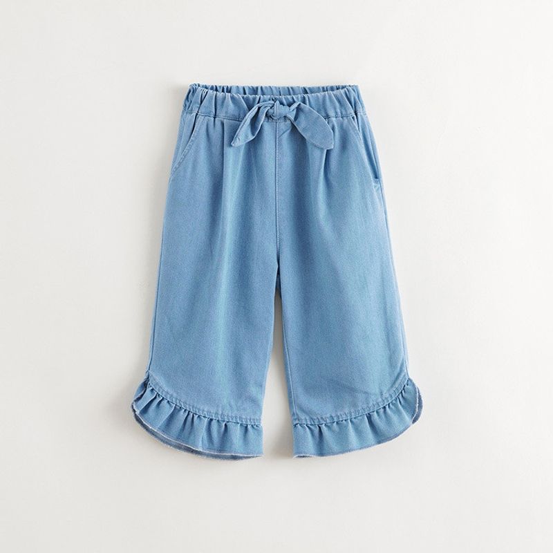 Mark Jenny Girls' Soft Lace Denim Cropped Pants Children's Pants 2026 Spring/Summer New Model 551777