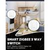 MOES Zigbee 3 Way Double Light Switch, 2 Gang Smart Wall Switches Single Pole, Require Neutral Wire, Support Remote Control, Compatible with