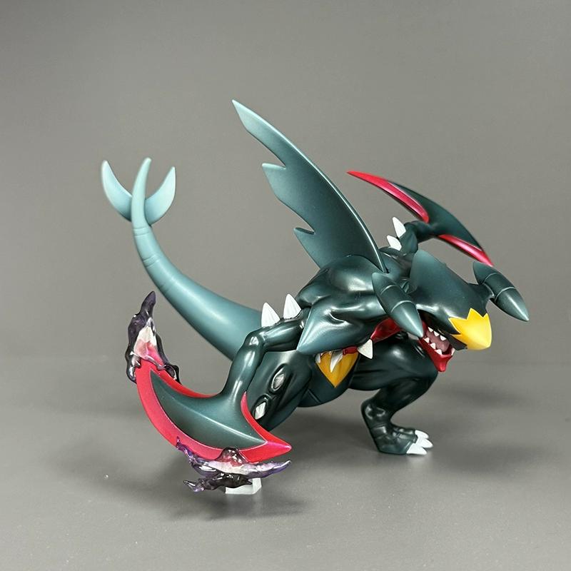 New Hot Shiny Mega Garchomp 1/20 Pet Fairy Anime Game Bite Land Shark Gk Peripherals Shiny Figure Desktop Ornaments Model Toys