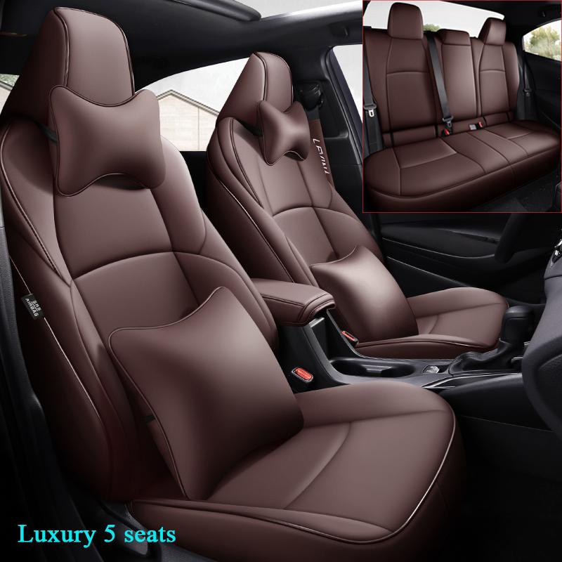 Роскошные кожаные чехлы на сиденья автомобиля для Toyota Select Corolla LEVIN 2019 -2025 Дышащие Легкая установка Автомобильные запчасти