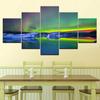5 Panel Northern Light Canvas Wallpapers modern Modular Poster art Canvas painting for Living Room Home Decor