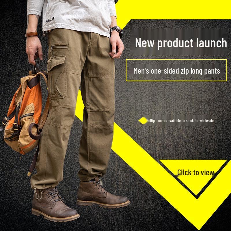 Мужские износостойкие рабочие брюки с несколькими карманами | Комбинезон для защиты труда свободного кроя