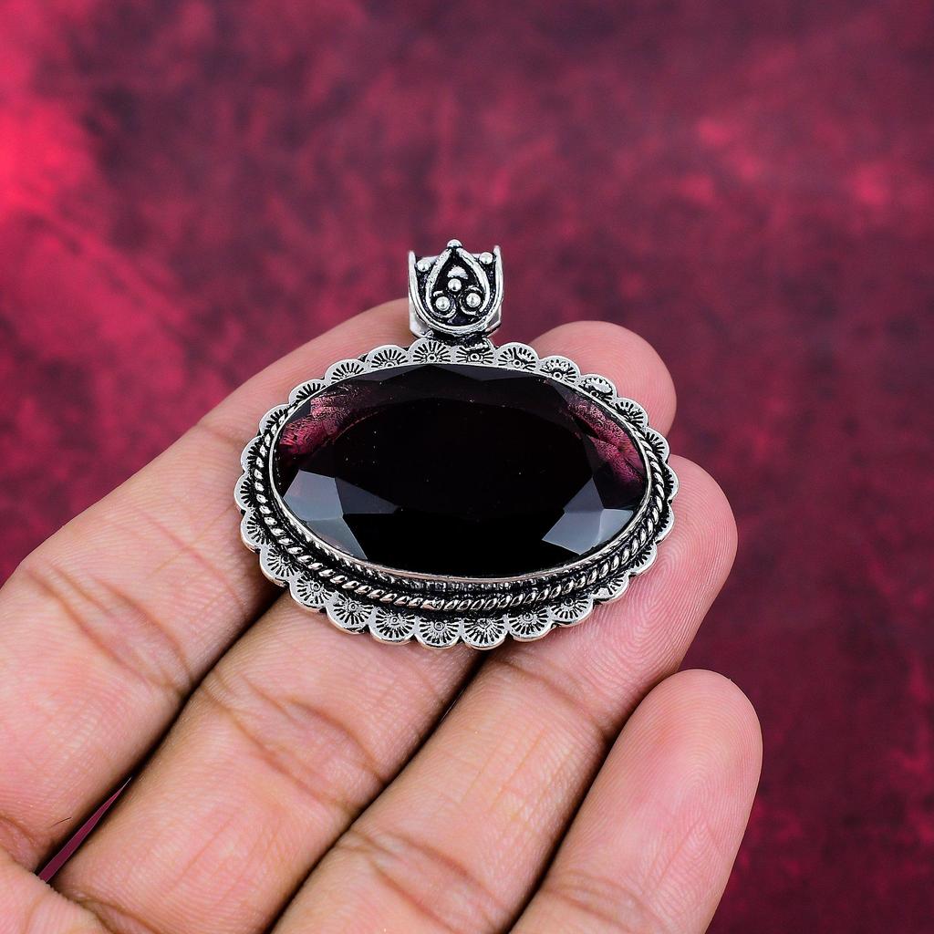 Подвеска с аметистом, ювелирные изделия из драгоценных камней, подвеска из цельного серебра 925 пробы, подарок для женщин, подвеска ручной работы