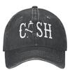 Retro Cash-Themed Outdoor Musician Baseball Caps for All Genders, Featuring a Worn Look And Adjustable Snapback Design