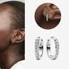 Authentic 925 Silver Cherry Blossom Bow Heart Hoop Stud Drop Earrings plata de ley Jewelry DIY Birthday Gift Original