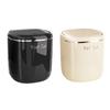Mini Cream Flips Lid Trash Can Durable Plastic For Desk Organization In Dorm And Office With Space Saving