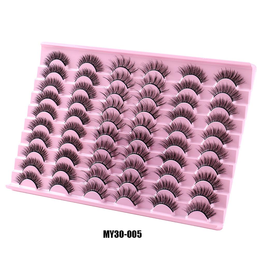 New Product Dd Chemical Fiber Russian Volume False Eyelashes 30 Pairs Thick Natural Grafted Eyelashes