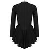 Women's Party Hostess Costume S-XXL: Stylish Contrast Tuxedo Dress Featuring Bow Buttons and Long Sleeve Ruffle Cuffs