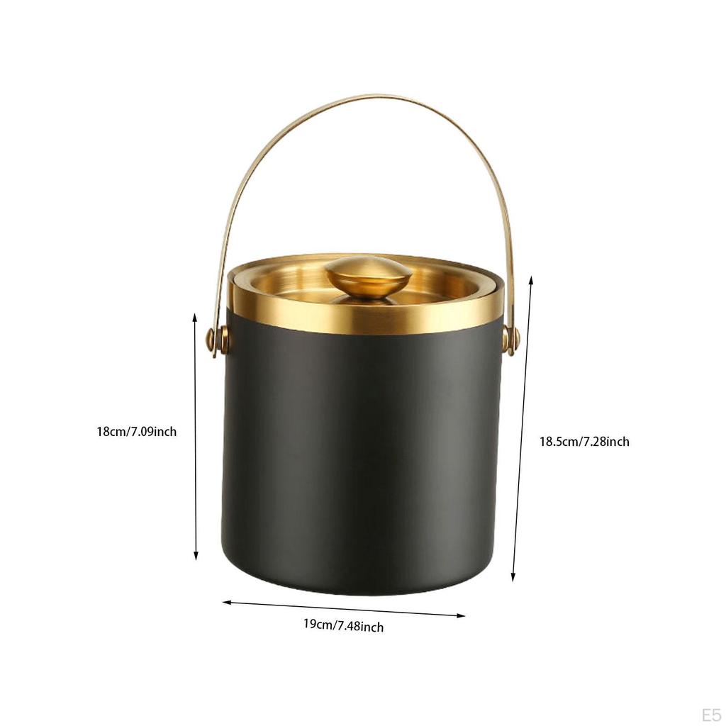 Elegant Stainless Steel Ice Bucket with Easy Grip Handle
