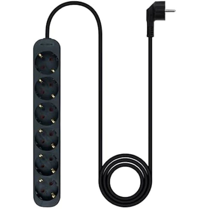 NANOCABLE 10.37.0006-NS-BK - Multiprise avec 6 Prises, 1,4 m, Noir
