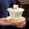 Китайская керамическая чашка для чая богатства ручной работы из белого фарфора гайвань чайная посуда мастер-чашка чайные чашки принадлежности ремесло чайная церемония 2025 новинка