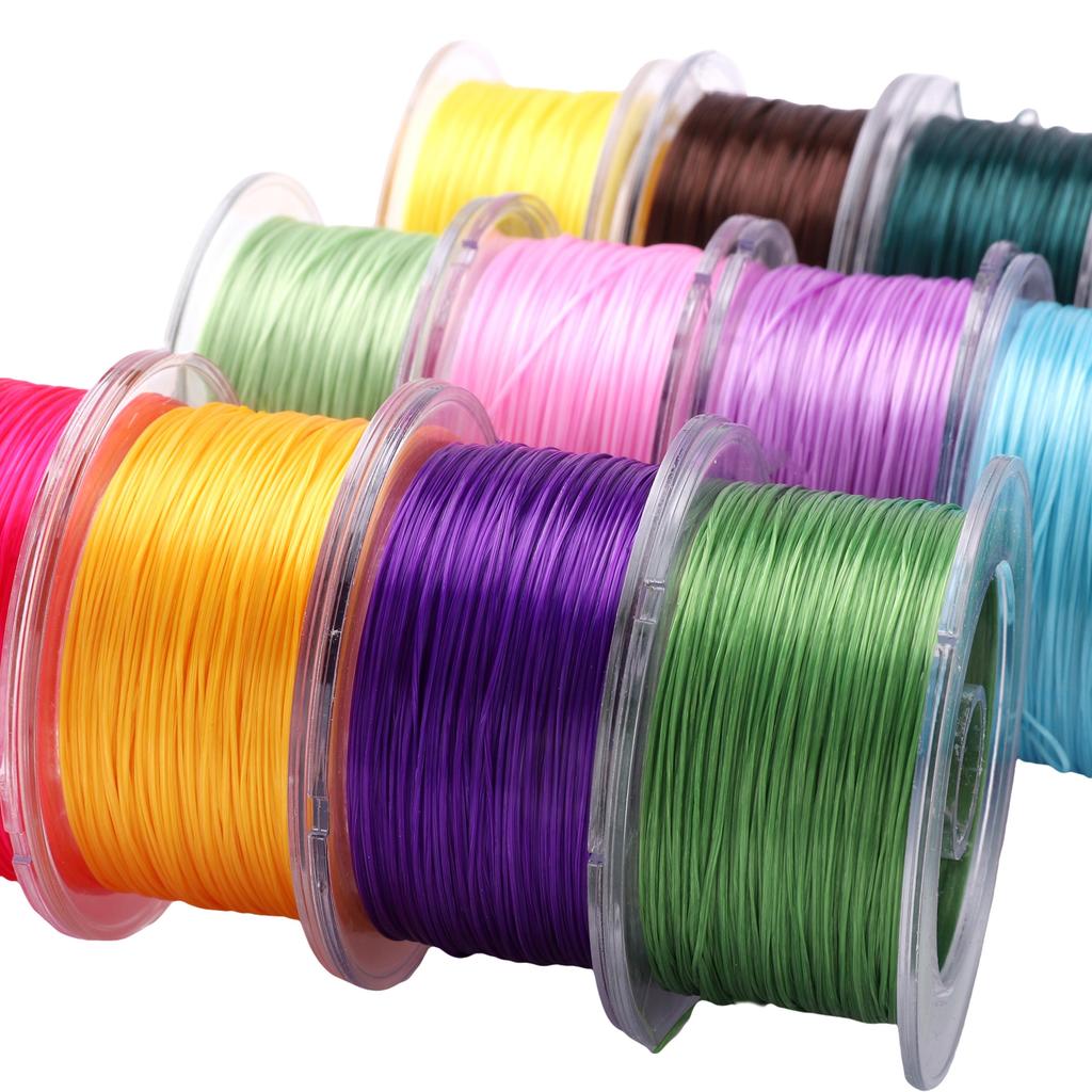 Прочная нейлоновая резиновая эластичная нить для изготовления украшений и браслетов - Разные цвета, 50-100 метров