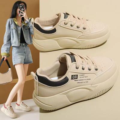 Туфли белые с толстой подошвой и мягкой подошвой для женщин, весна и осень, новые универсальные кроссовки, обувь для папы, повседневная спортивная обувь