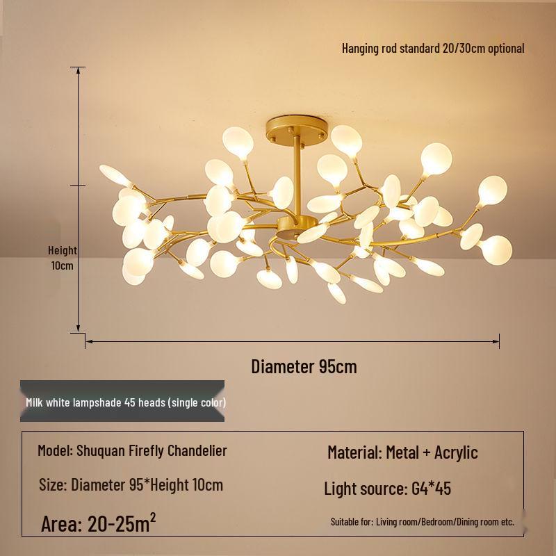 Северная люстра Светлячок: Минималистичное креативное освещение для столовой, спальни и жилых помещений