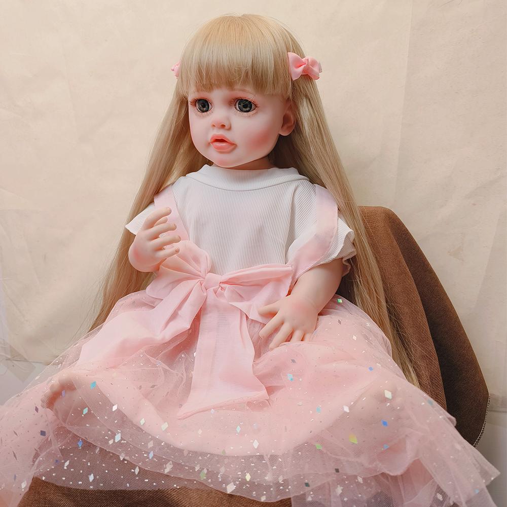 22-дюймовая кукла-реборн Бетти, мягкая силиконовая игрушка из винила с полным телом, реалистичная игрушка для новорожденного, парик для волос, подарки для детей, игрушки
