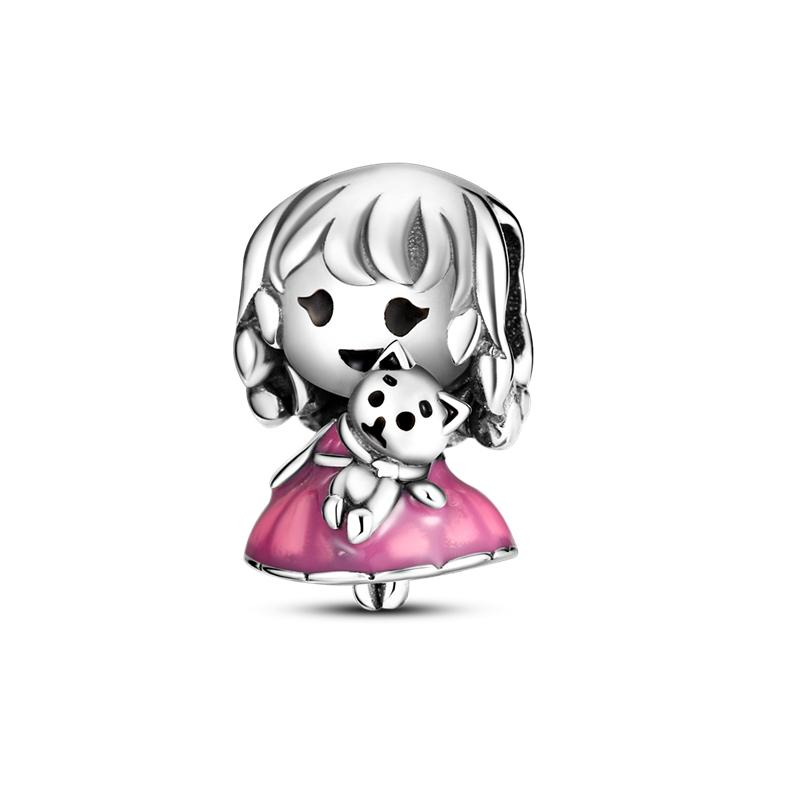 Серебряные подвески 925 пробы, подходят для оригинального браслета Diy, Diy Firefly, дорожная подвеска с подсолнухами и клевером, английская буква, сестра, бусина