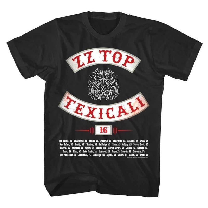 ZZ Top Texicali Tour 2016 Unisex T-Shirt Rock Band Live Concert Merch Blues Tee