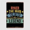 Ryker The Man The Myth The Legend Vintage Metal Sign Cinema Living Room Printing Garage Club Mural Painting Tin Sign Posters