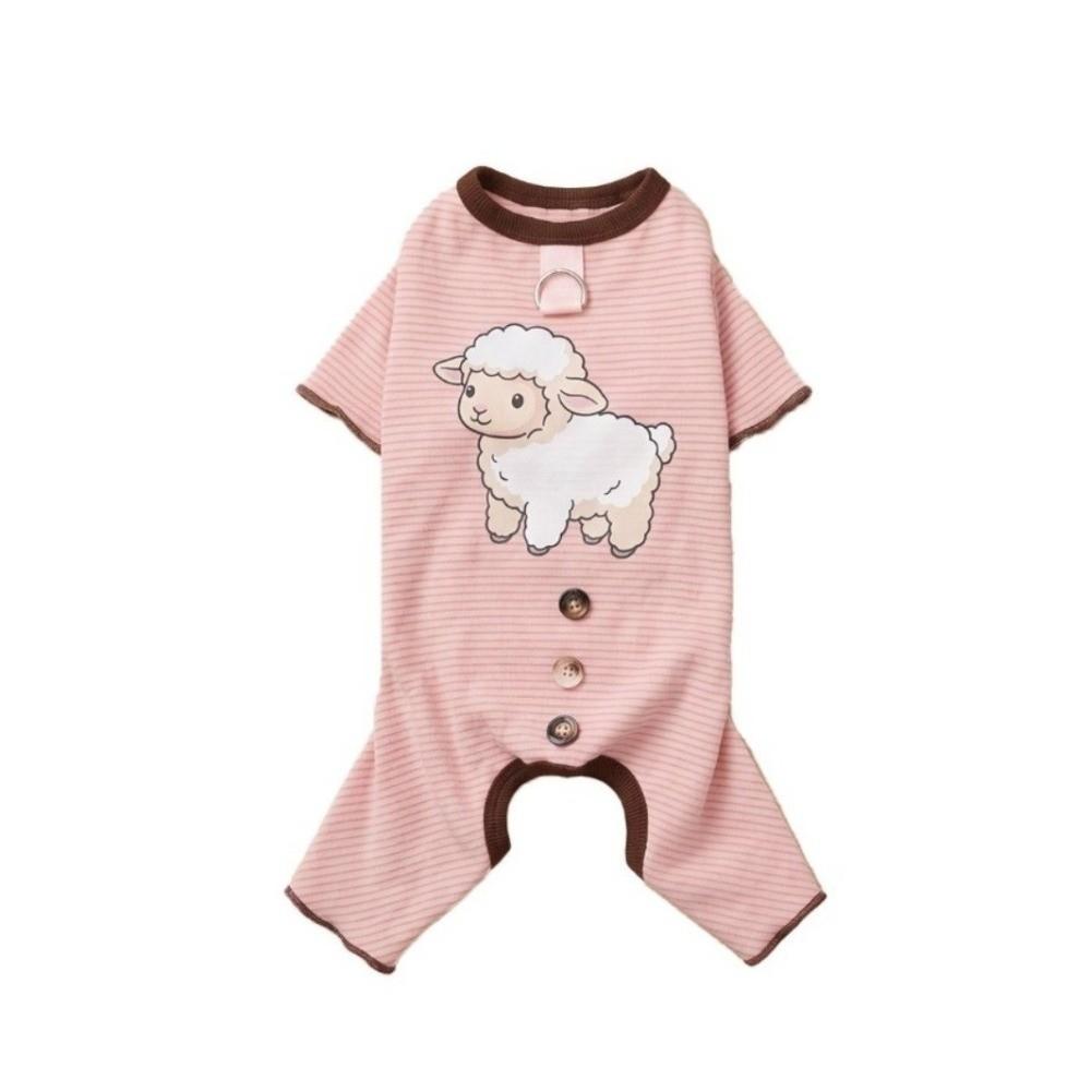 Soft Warm Four-Leg Dog Clothes Thermal Fleece Striped Puppy Pajamas for Autumn Winter