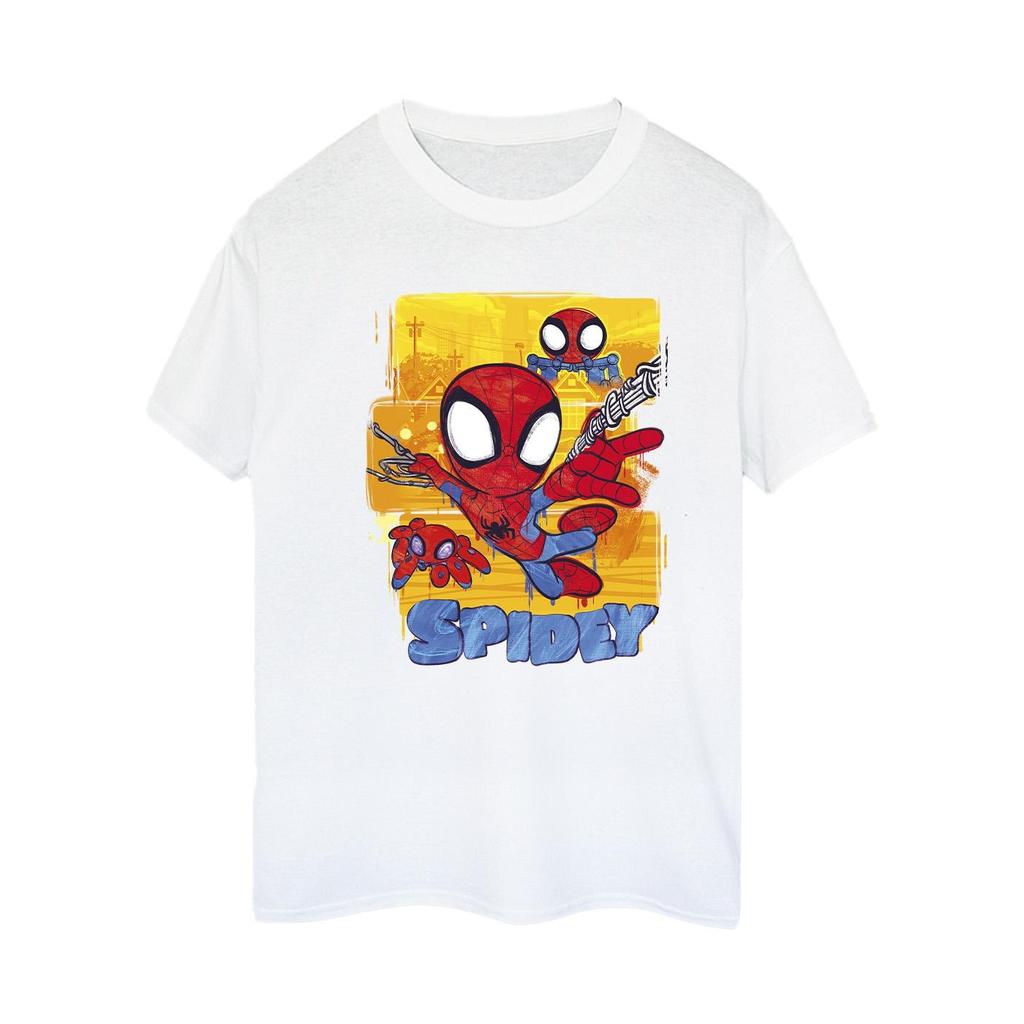 Marvel Womens/Ladies Spidey And His Amazing Friends Flying Cotton Boyfriend T-Shirt