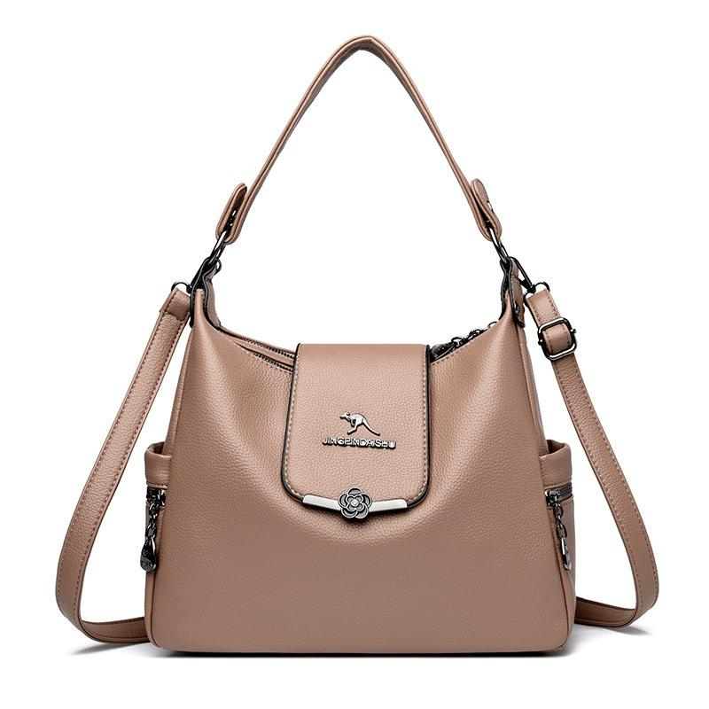 Ретро женская сумка темперамент, универсальная сумка через плечо с мягкой кожаной текстурой, большая вместимость, можно носить кроссбоди, сумка для мамы