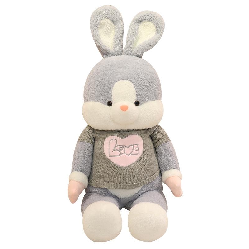 Large Sweater Rabbit Doll Plush Toy Clothing Big Rabbit Doll Girls Soothing Ragdoll Birthday Gift