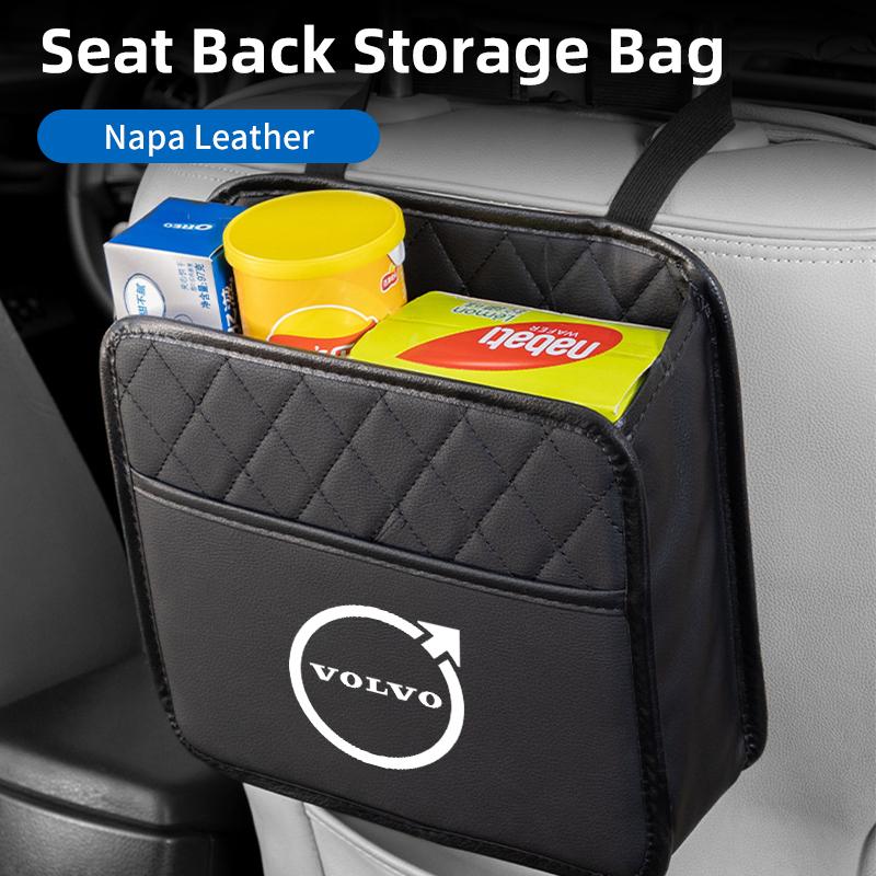 cujgl8 Multi-functional Car Stickers Half Grid Seat Backrest Storage Bag For Volvo AWD C30 S60 S80 S90 T6 V40 V50 V60 V70 V90 XC40 XC60