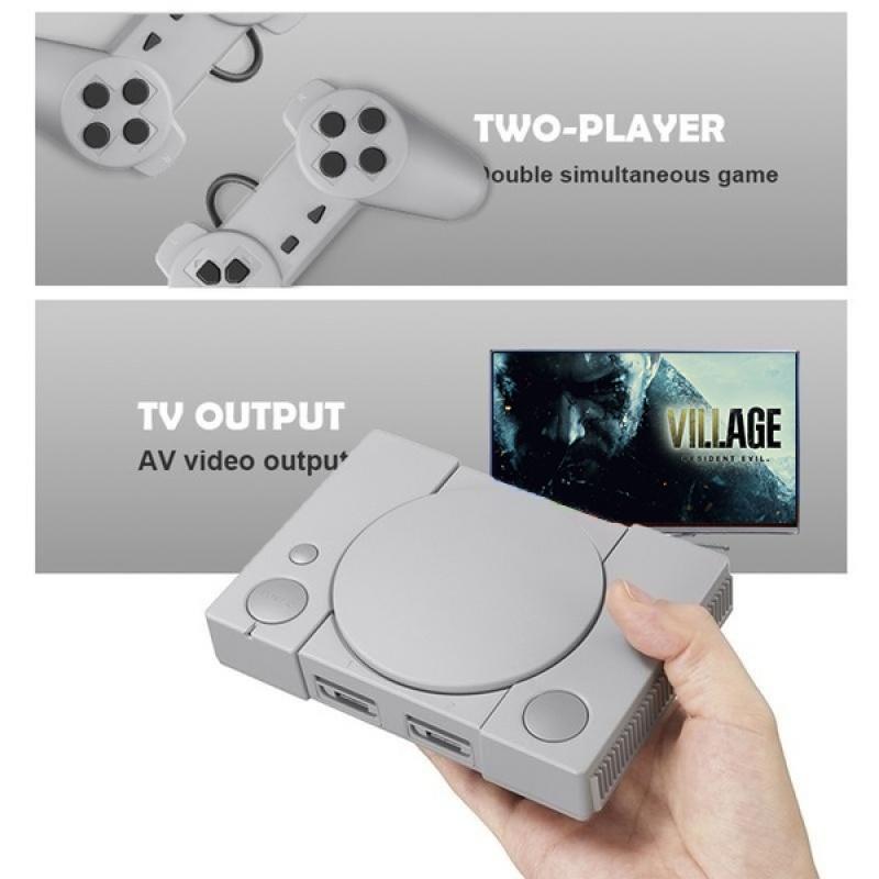 Classic Game Console 8-bit for PS1 Mini Home Enthusiast Entertainment System Retro Built-in 620 Action Games Double Battle Game Console